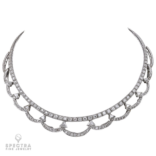 Contemporary Diamond Festoon Collar Necklace: A Celebration of Timeless Opulence