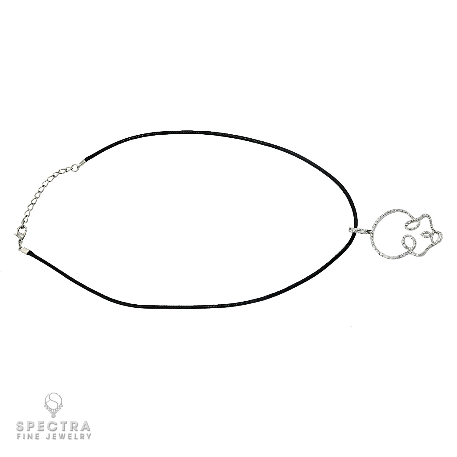 Adamas Diamond Skull Wire Pendant Necklace