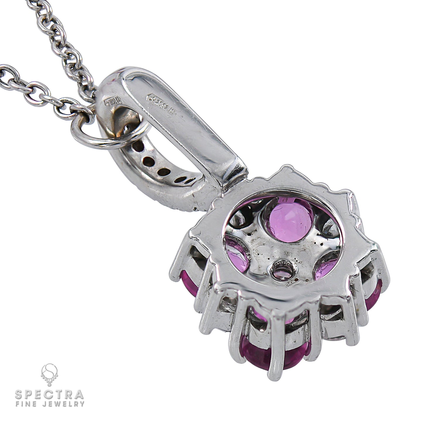 Adamas Jewelry: Pink Sapphire & Diamond Pendant Necklace