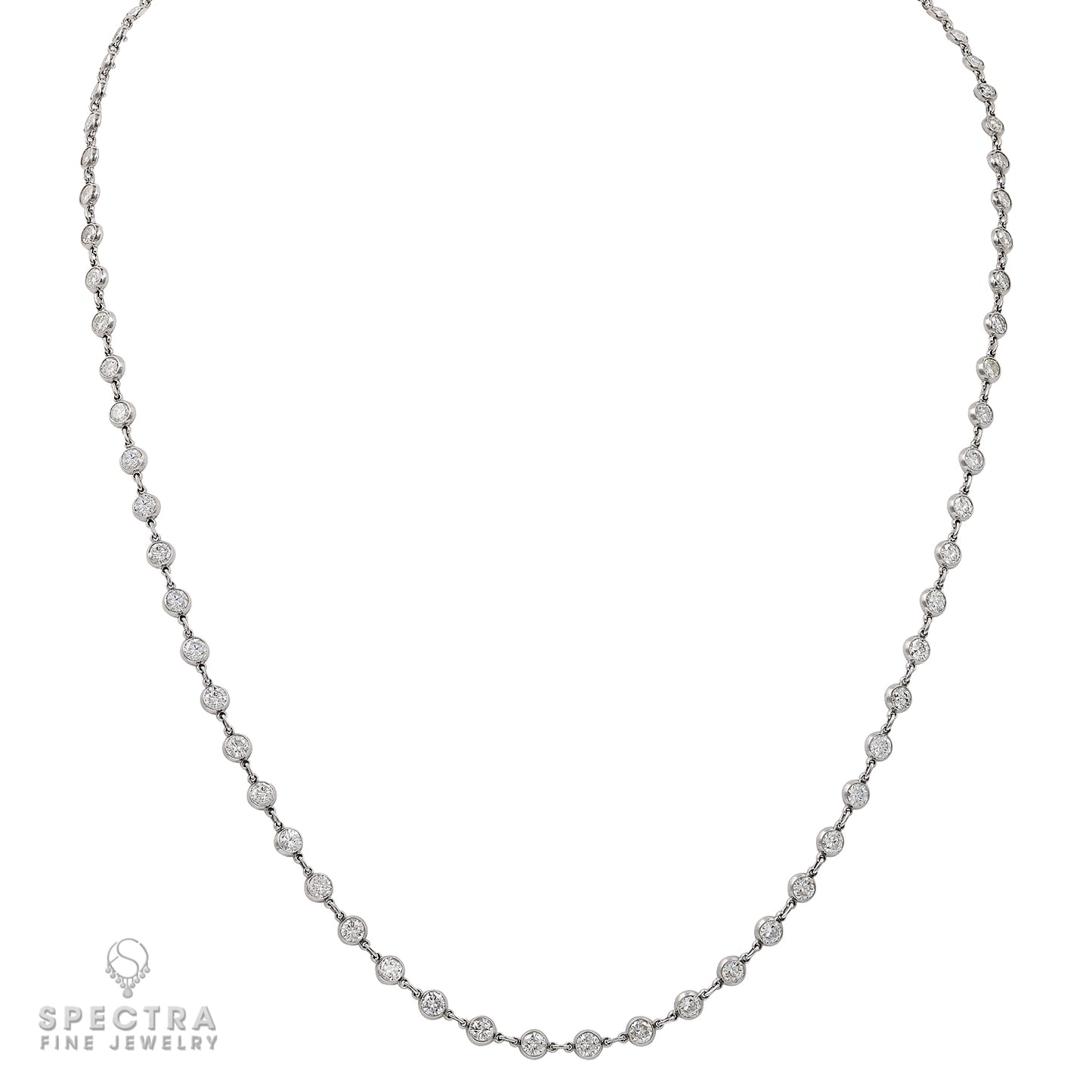 10.73ct Diamond by the Yard Necklace in 18kt White Gold