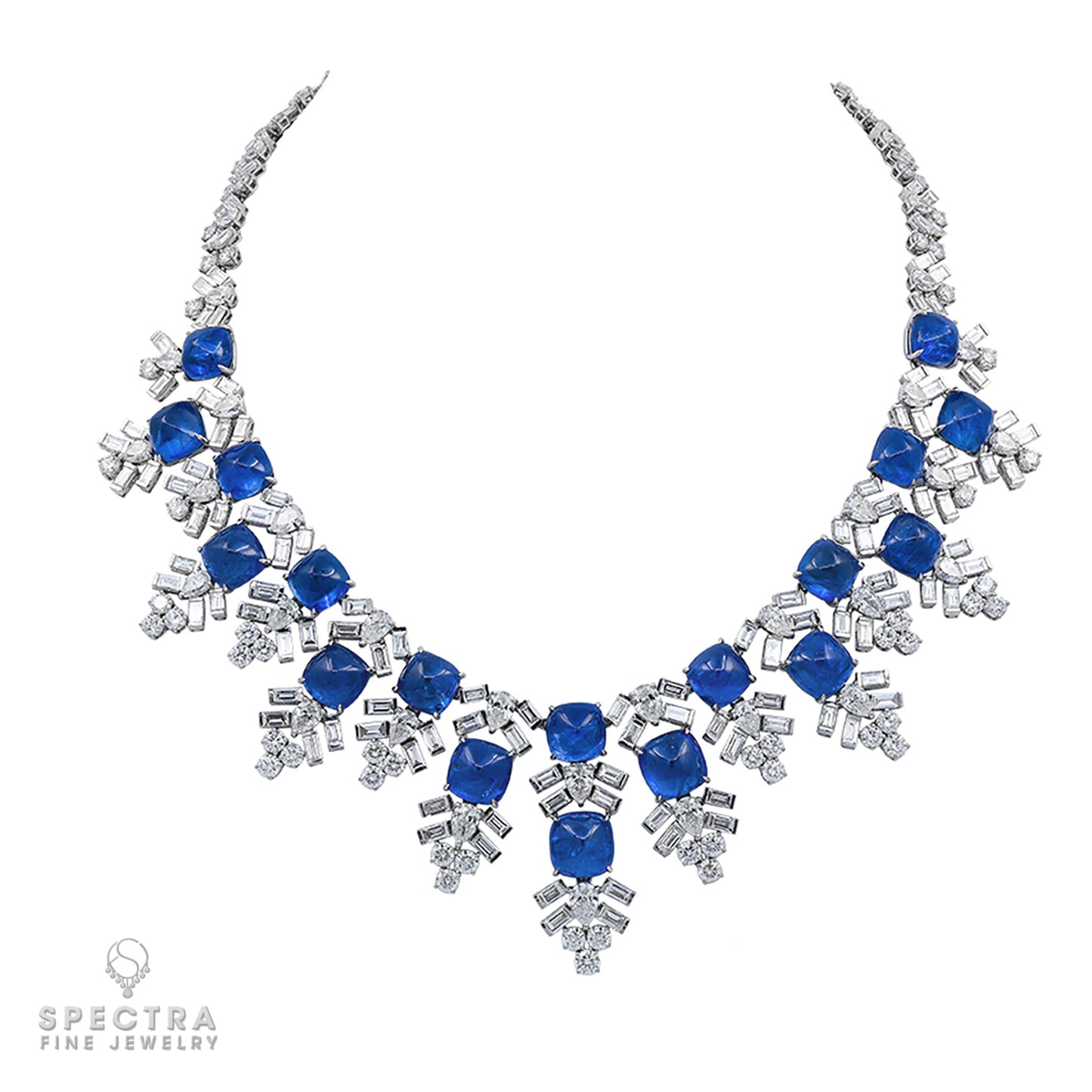 Harry Winston Jacques Timey Vintage Sapphire Diamond Bib Necklace