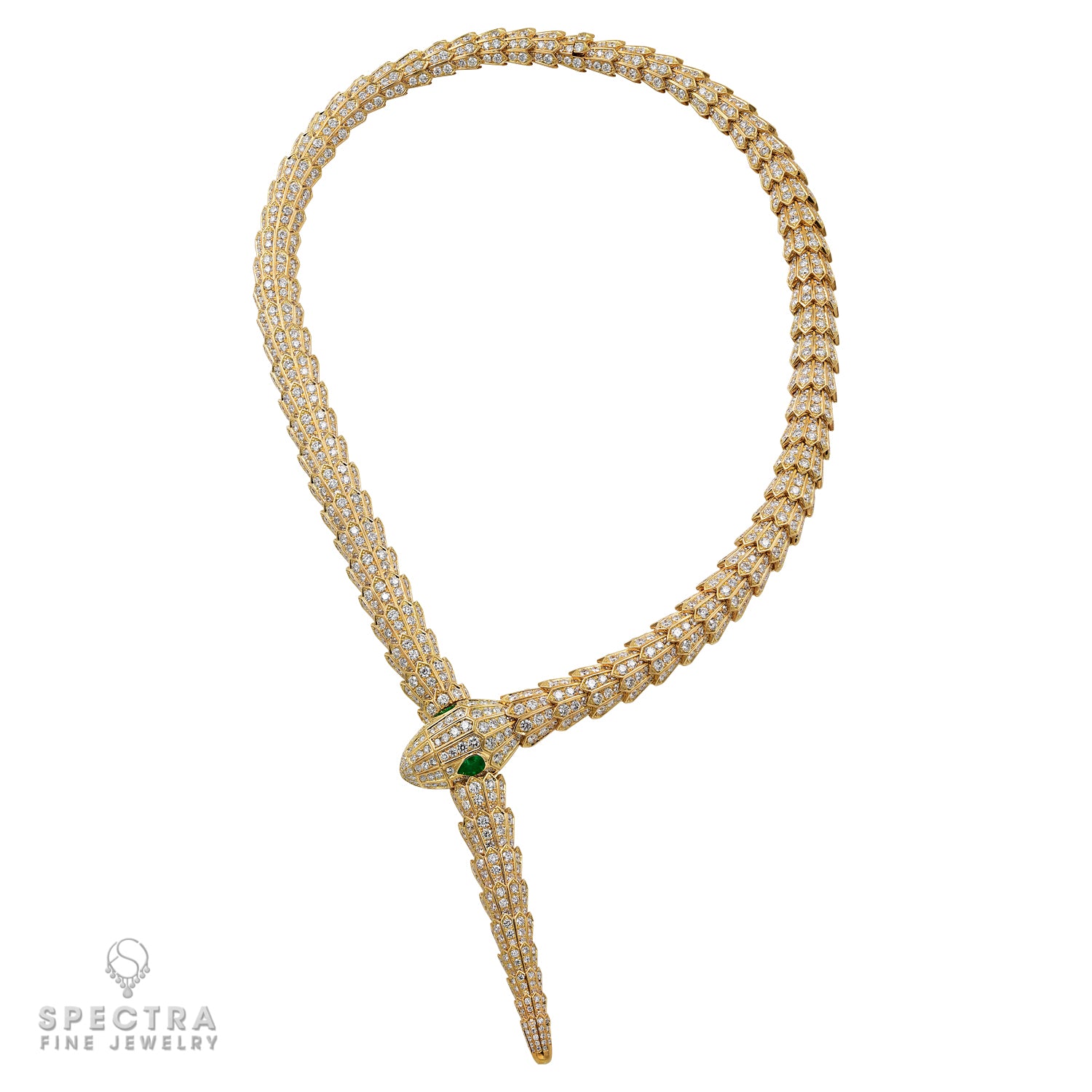 Bulgari Diamond and 18kt Yellow Gold Serpenti Necklace