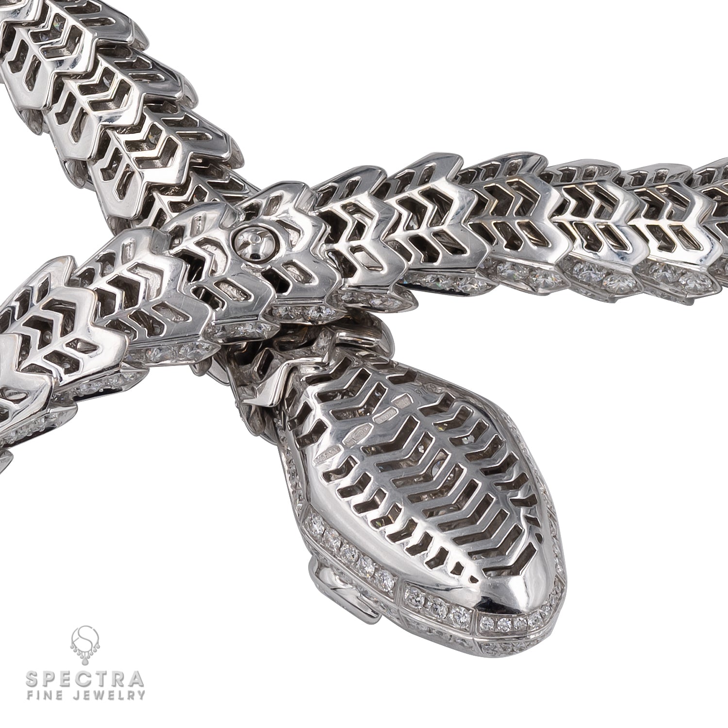 Bulgari Diamond Serpenti 18kt White Gold Necklace