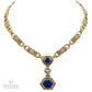 Cartier Vintage Hex Sapphire Diamond Lariat Necklace
