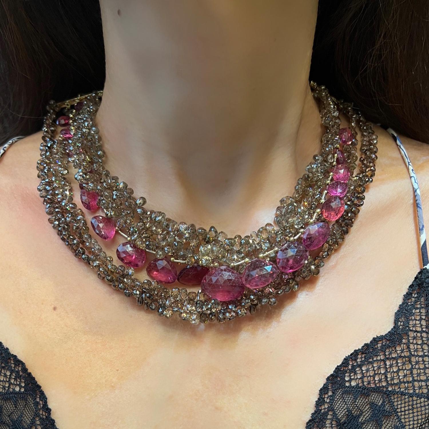 Enchanting Symphony: The Colored Diamond Tourmaline Necklace