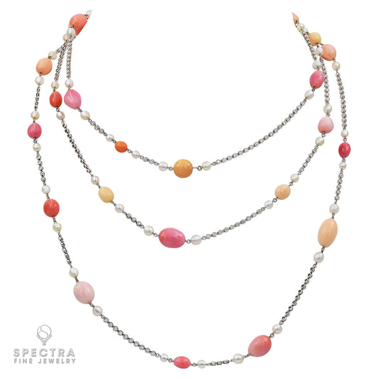 Conch Pearl Diamond Necklace by Spectra Fine Jewelry