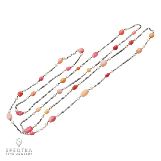 Conch Pearl Diamond Necklace by Spectra Fine Jewelry