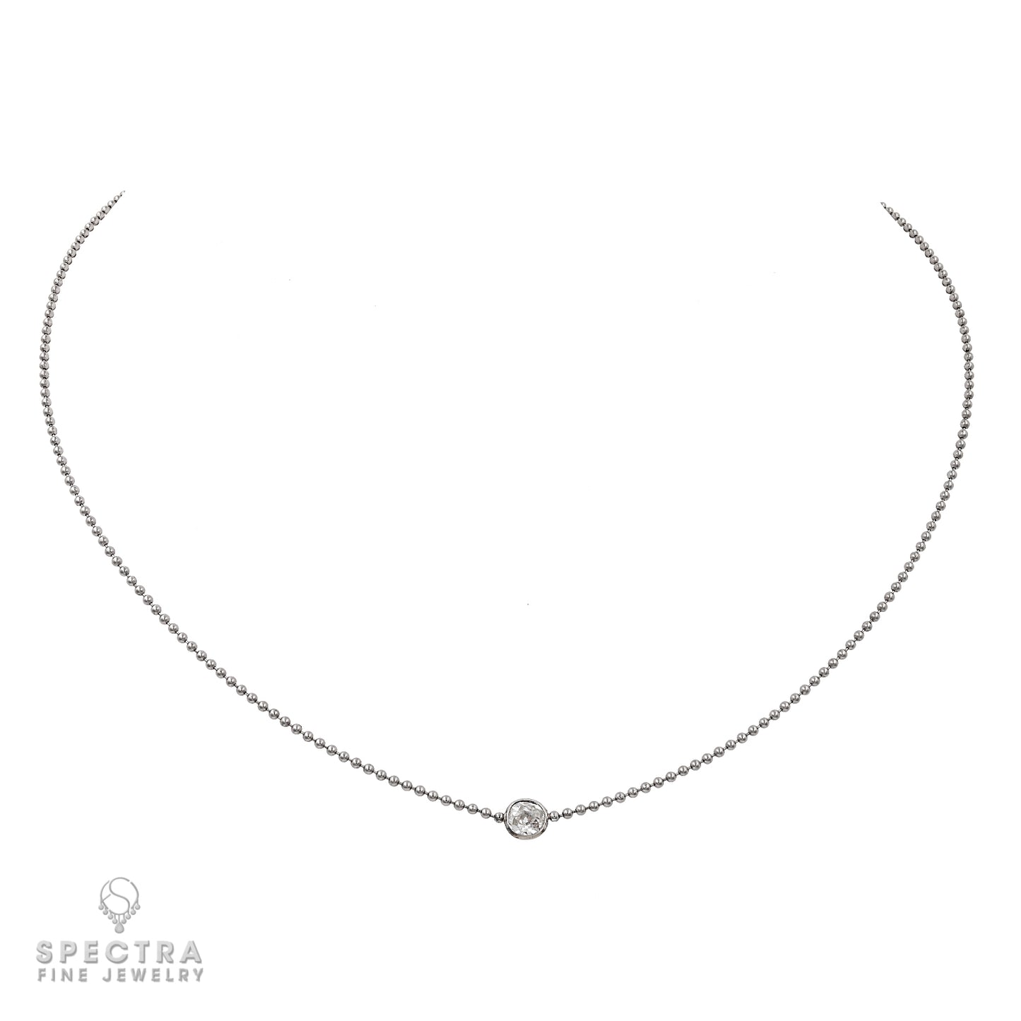 Timeless Elegance: Old Mine Diamond Pendant Necklace in 18k White Gold
