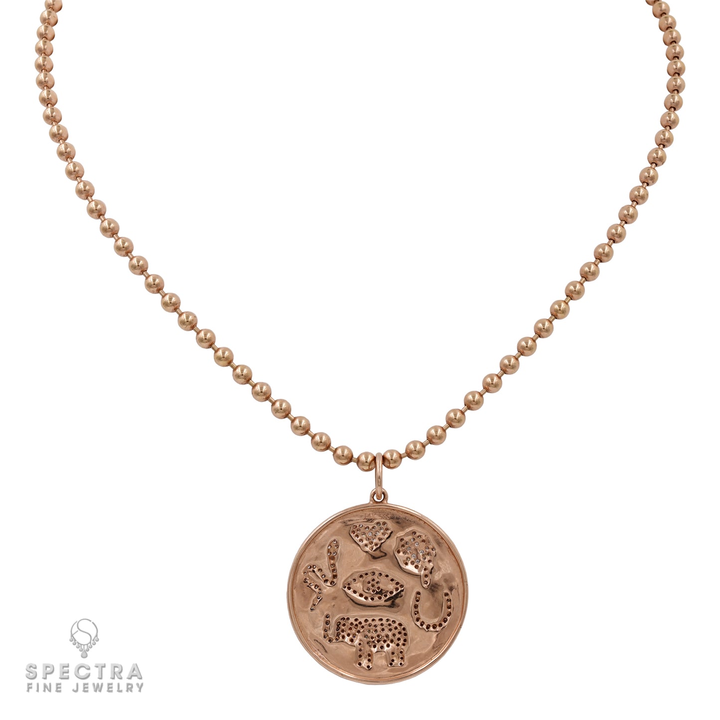 Radiant 14k Rose Gold Pendant Necklace with Pave Diamonds | Exquisite Jewelry for Every Occasion