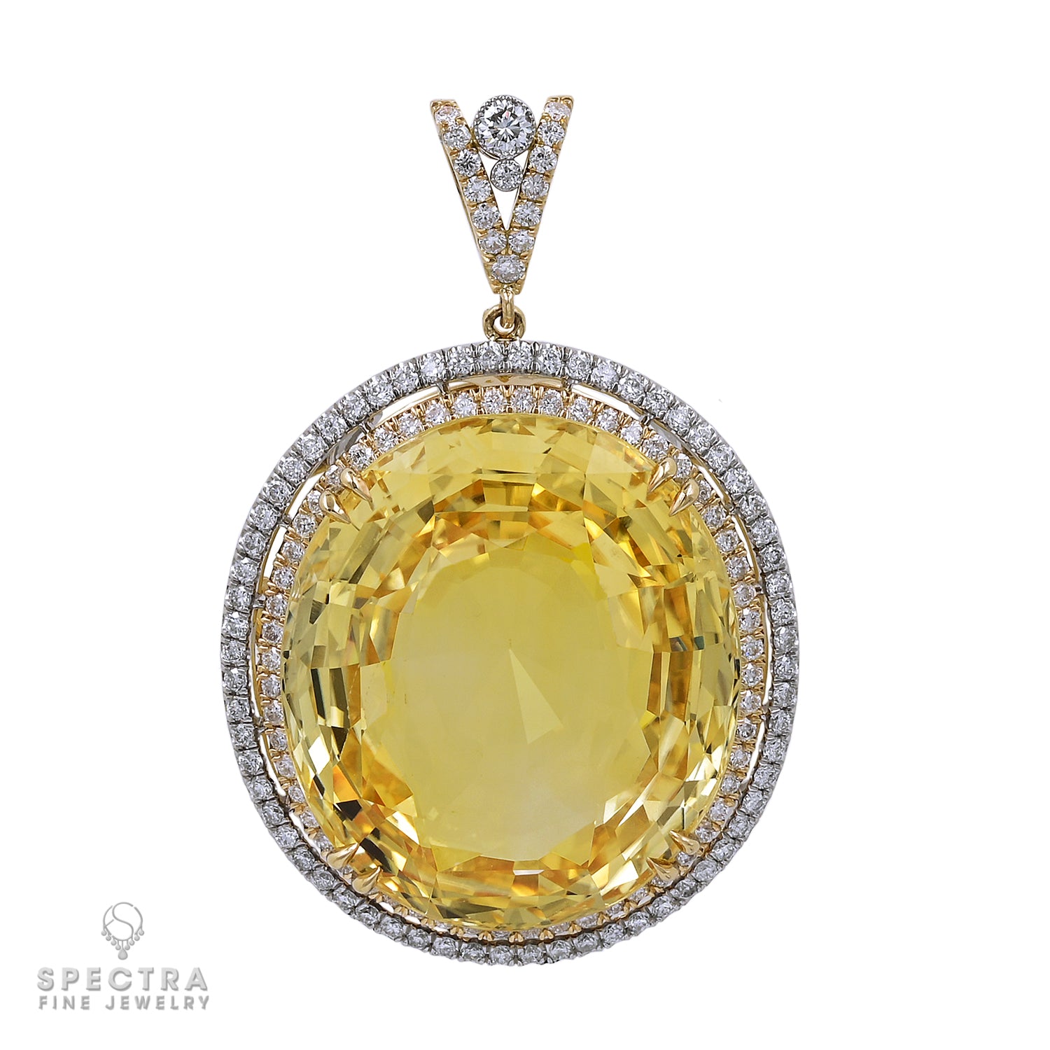 Spectra Fine Jewelry 70.13ct Oval Yellow Sapphire Pendant