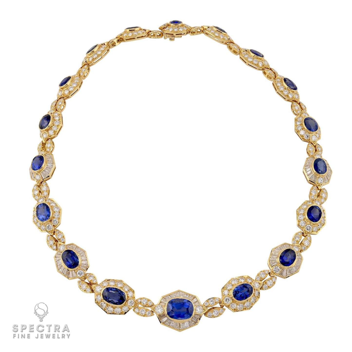 Van Cleef & Arpels Ceylon Sapphire and Diamond Yellow Gold Necklace