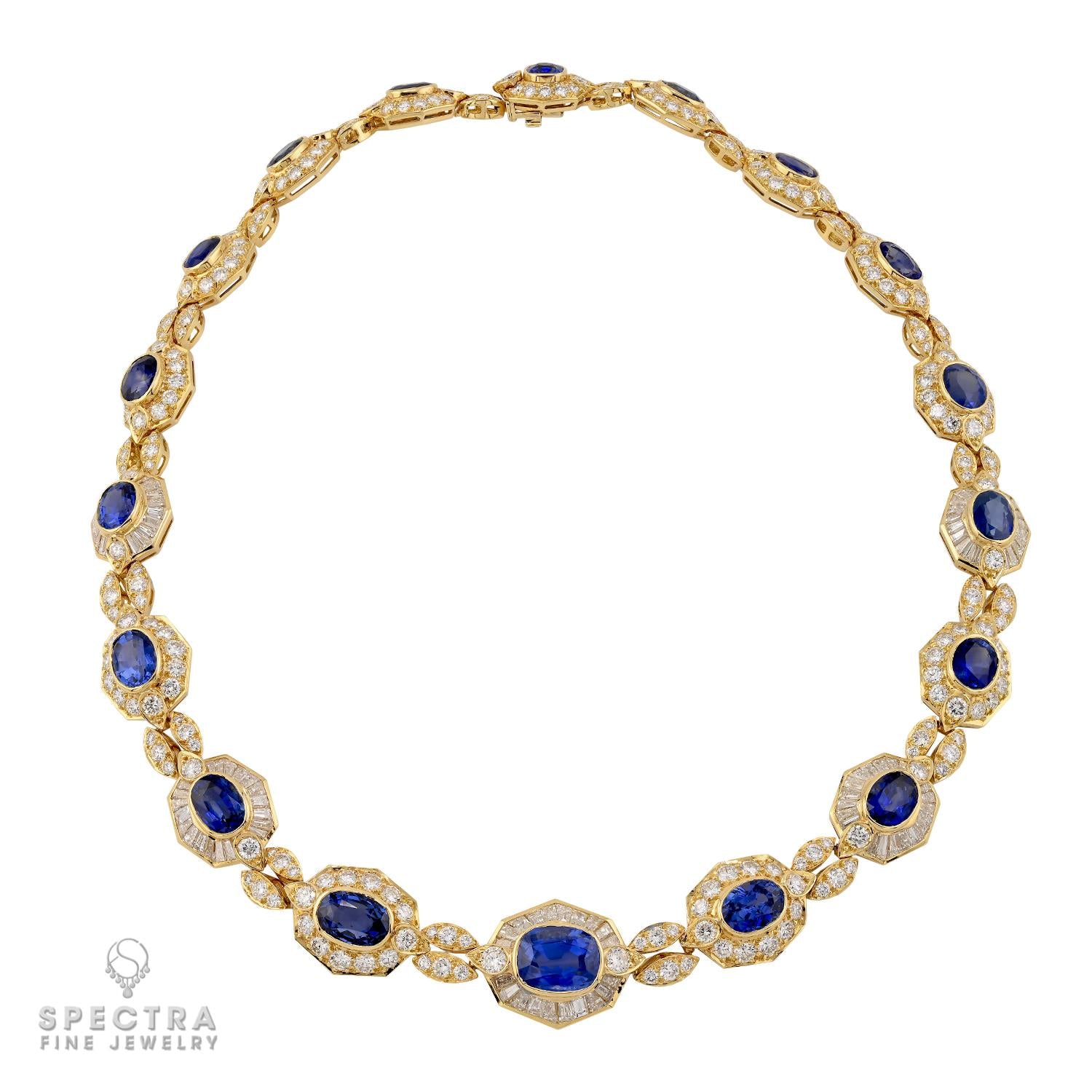 Van Cleef & Arpels Ceylon Sapphire and Diamond Yellow Gold Necklace