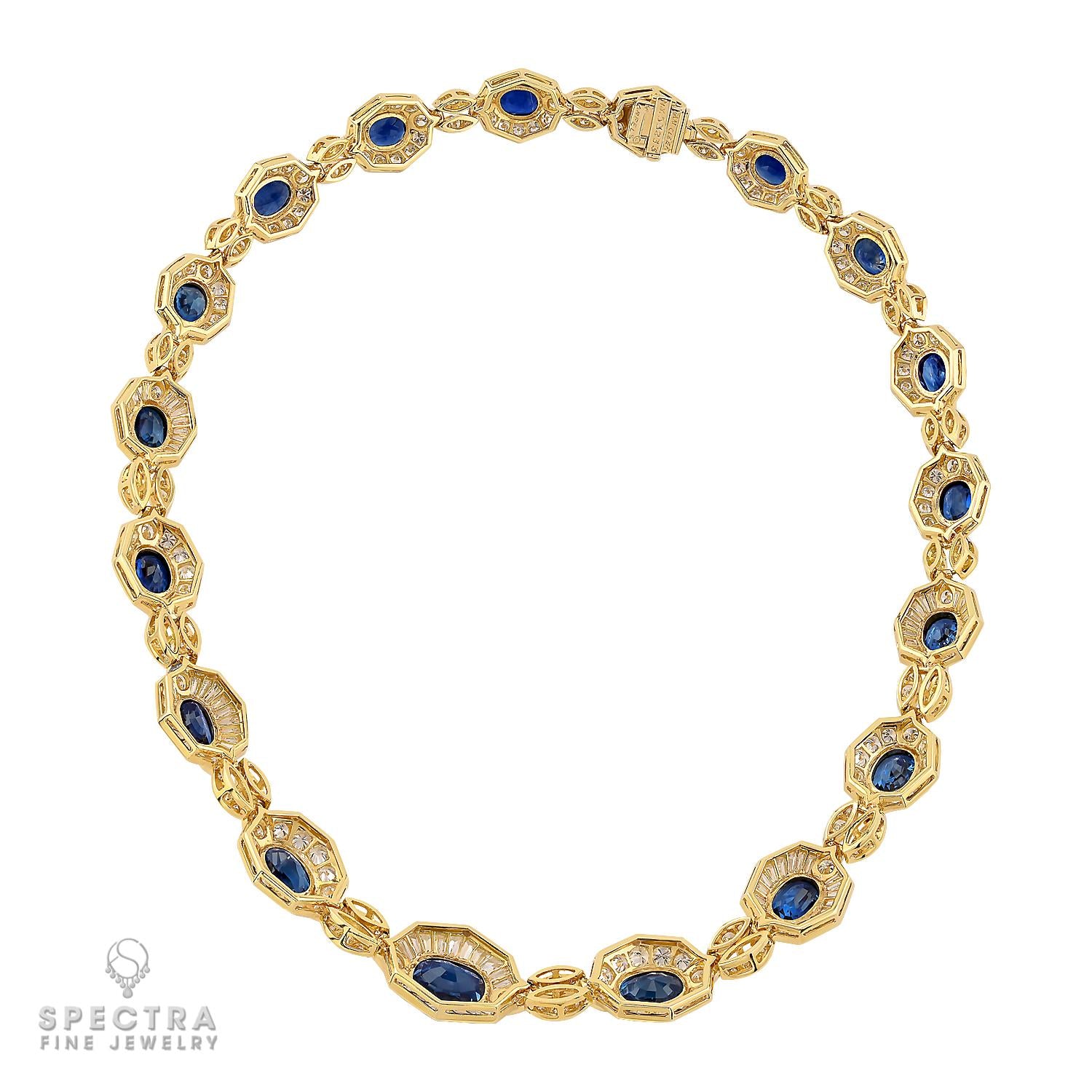 Van Cleef & Arpels Ceylon Sapphire and Diamond Yellow Gold Necklace