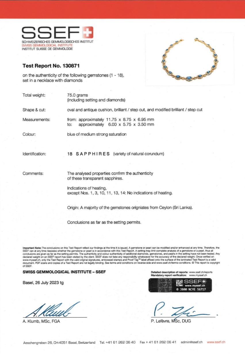 Van Cleef & Arpels Ceylon Sapphire and Diamond Yellow Gold Necklace