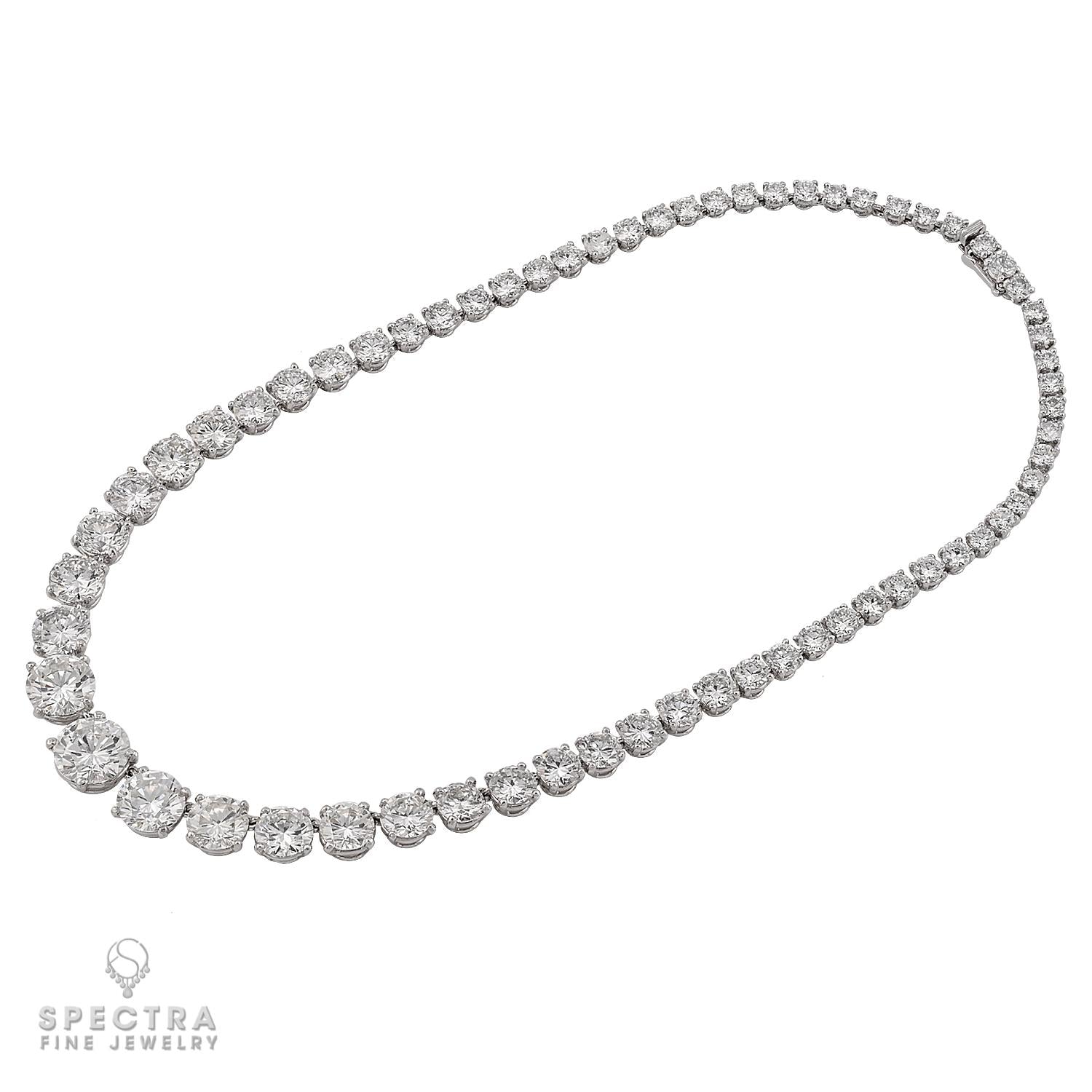 Cartier Monture Platinum Diamond Riviera Necklace, 57.0 Carats