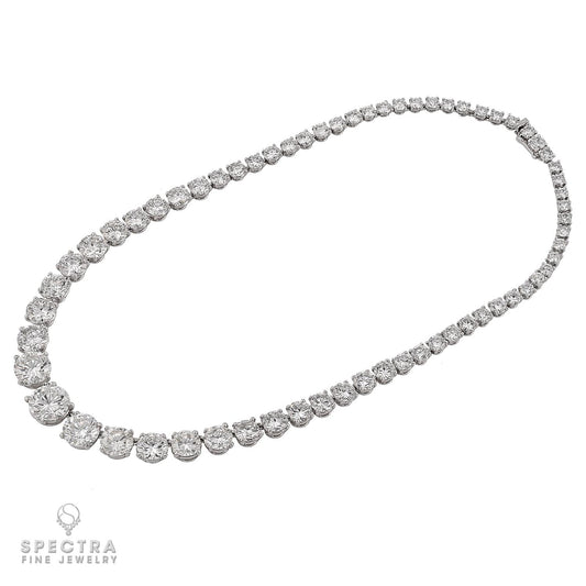 Cartier Monture Platinum Diamond Riviera Necklace, 57.0 Carats