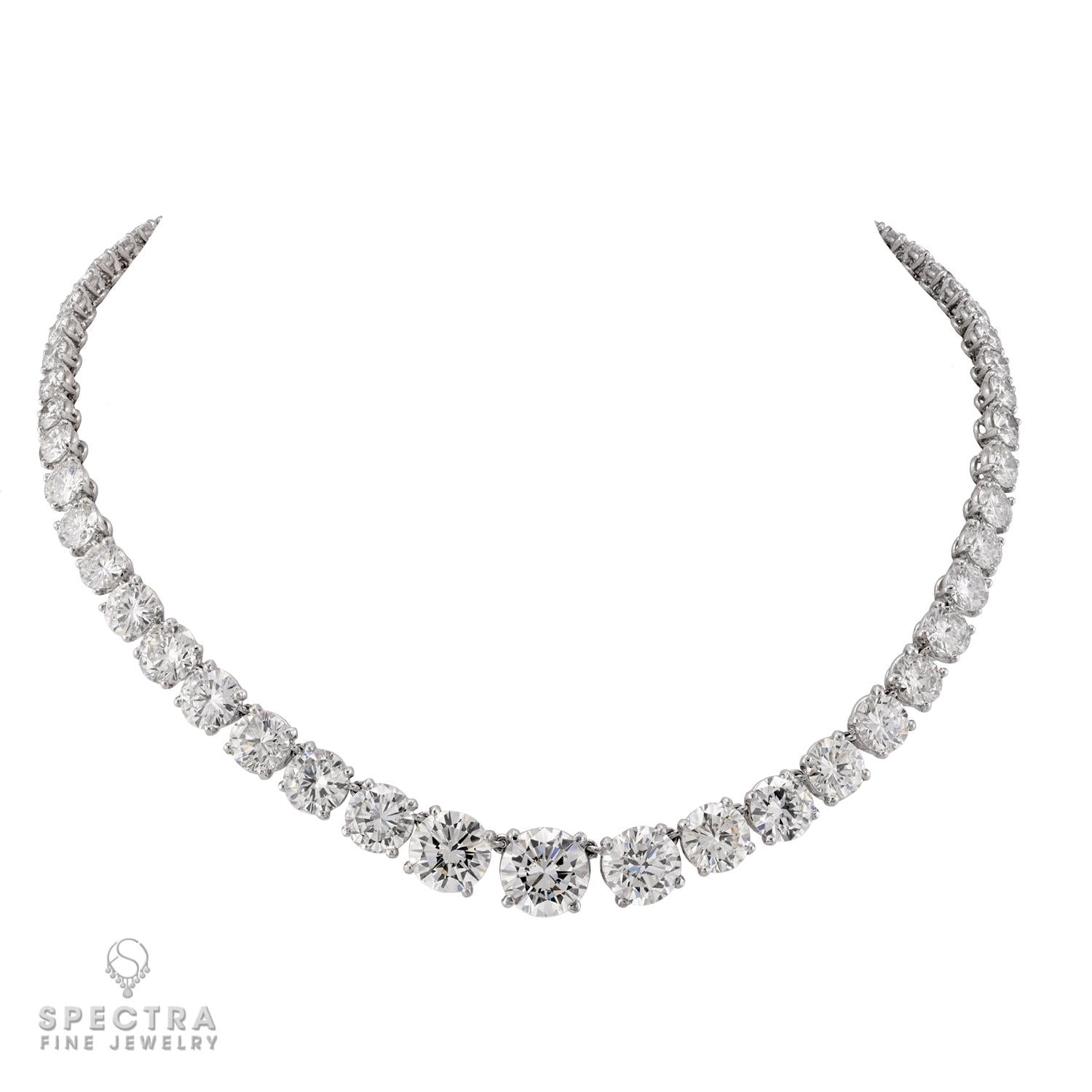 Cartier Monture Platinum Diamond Riviera Necklace, 57.0 Carats