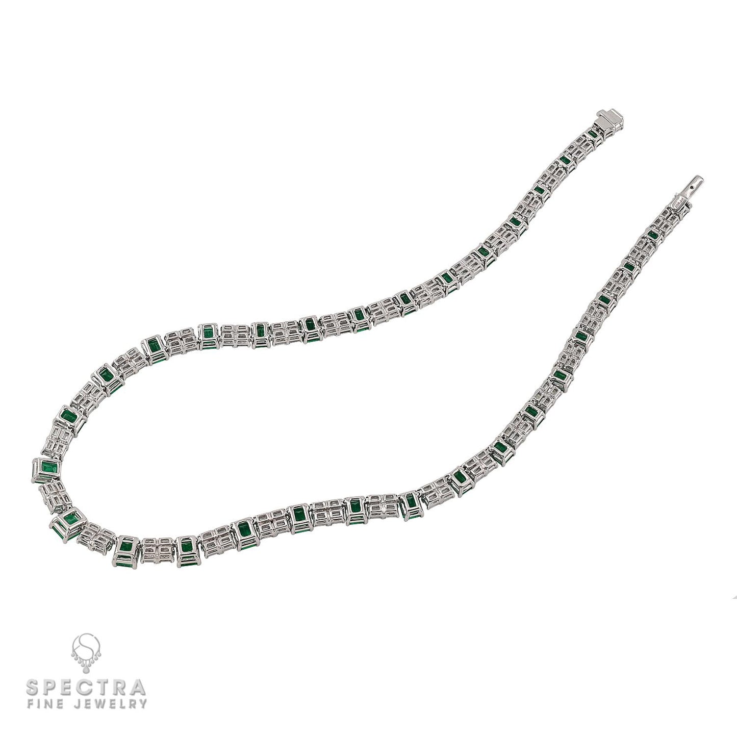 Spectra Fine Jewelry 6.52cts Colombian Emerald & Diamond Gold Necklace