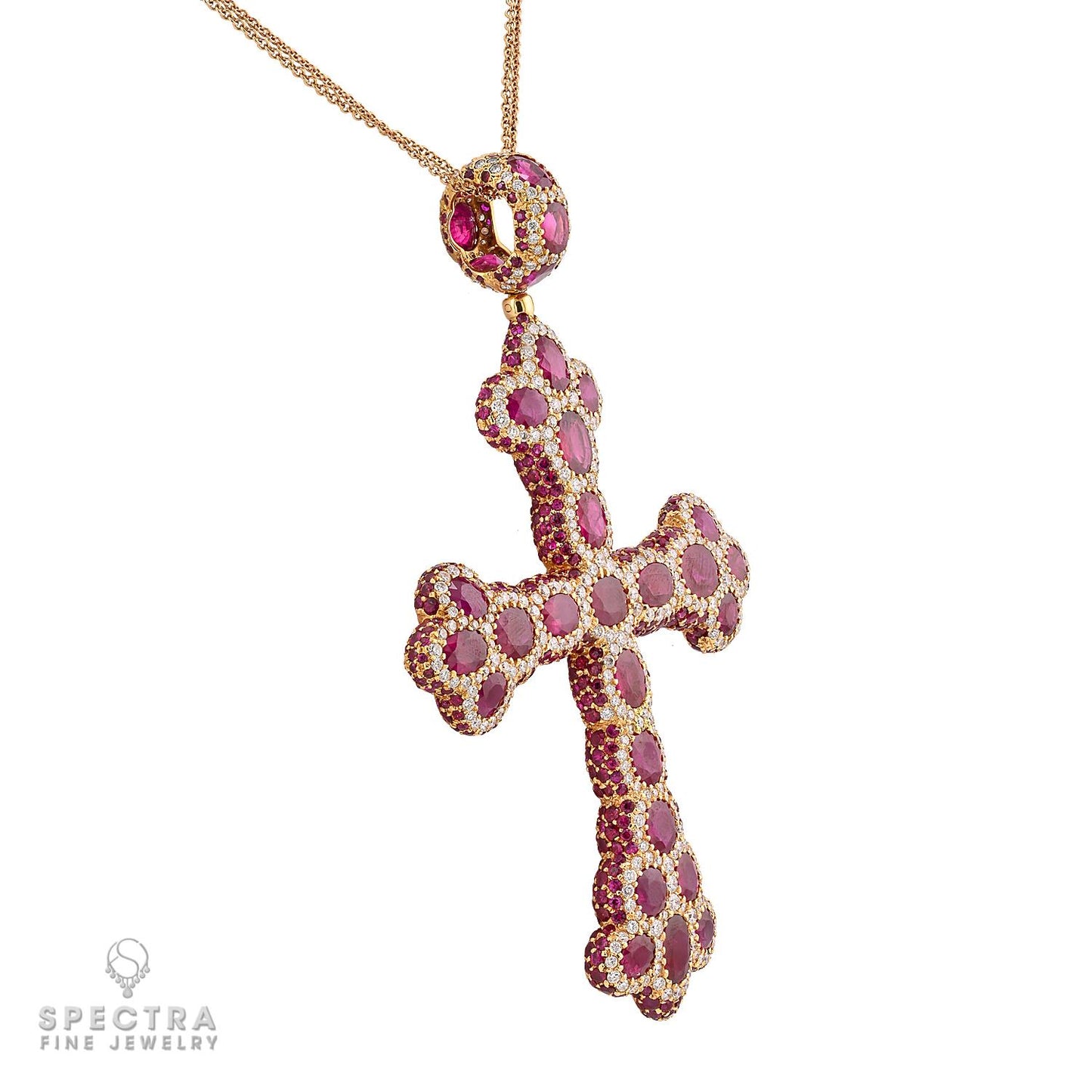 De Grisogono Ruby Diamond Cross Pendant Necklace.