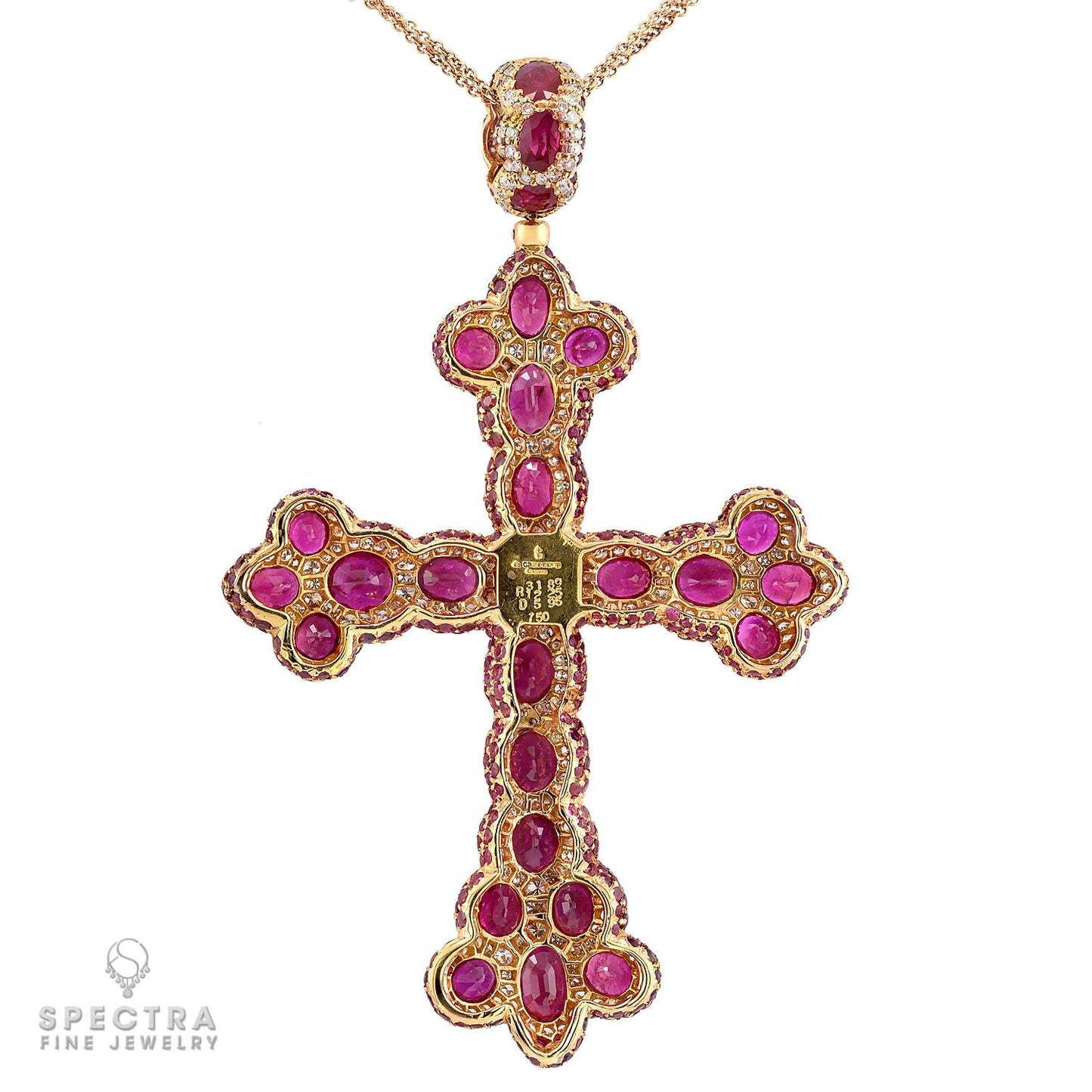 De Grisogono Ruby Diamond Cross Pendant Necklace.