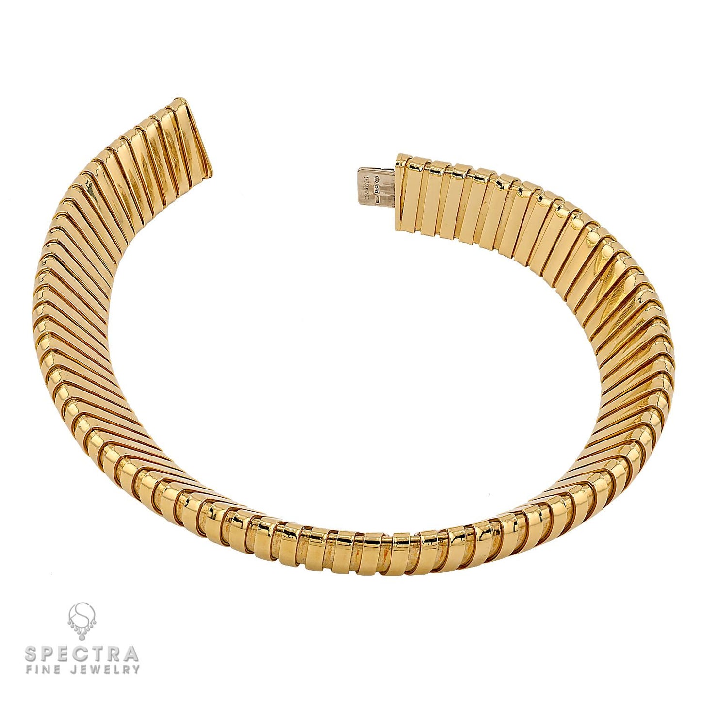 Vintage Bulgari Tubogas Choker in 18K Gold | Estate Jewelry