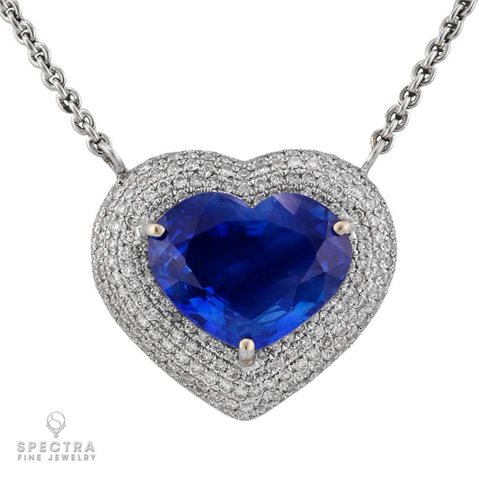 5.37ct Kashmir Sapphire Pendant | Estate Fine Jewelry
