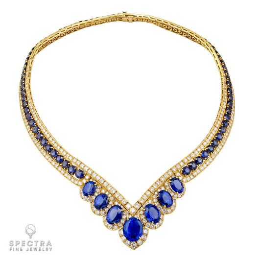Van Cleef & Arpels Sapphire and Diamond Necklace in 18K Yellow Gold