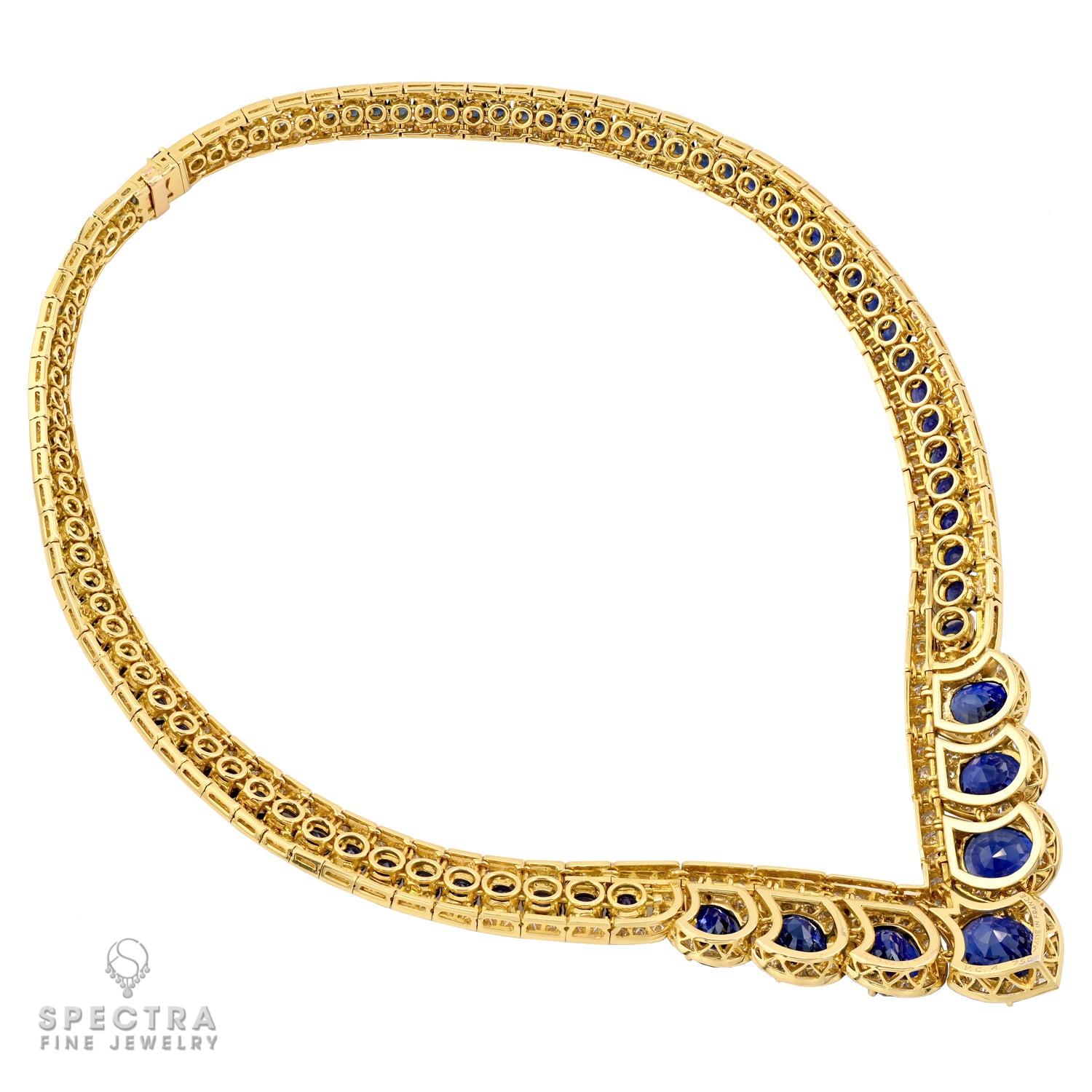 Van Cleef & Arpels Sapphire and Diamond Necklace in 18K Yellow Gold