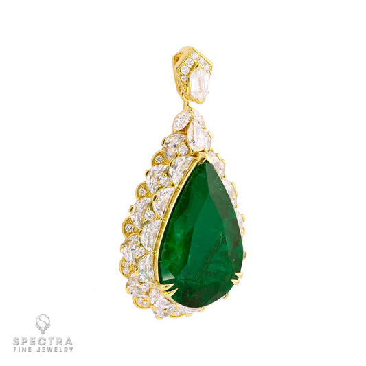 Spectra Fine Jewelry 12.43 ct. Colombian Emerald Diamond Pendant