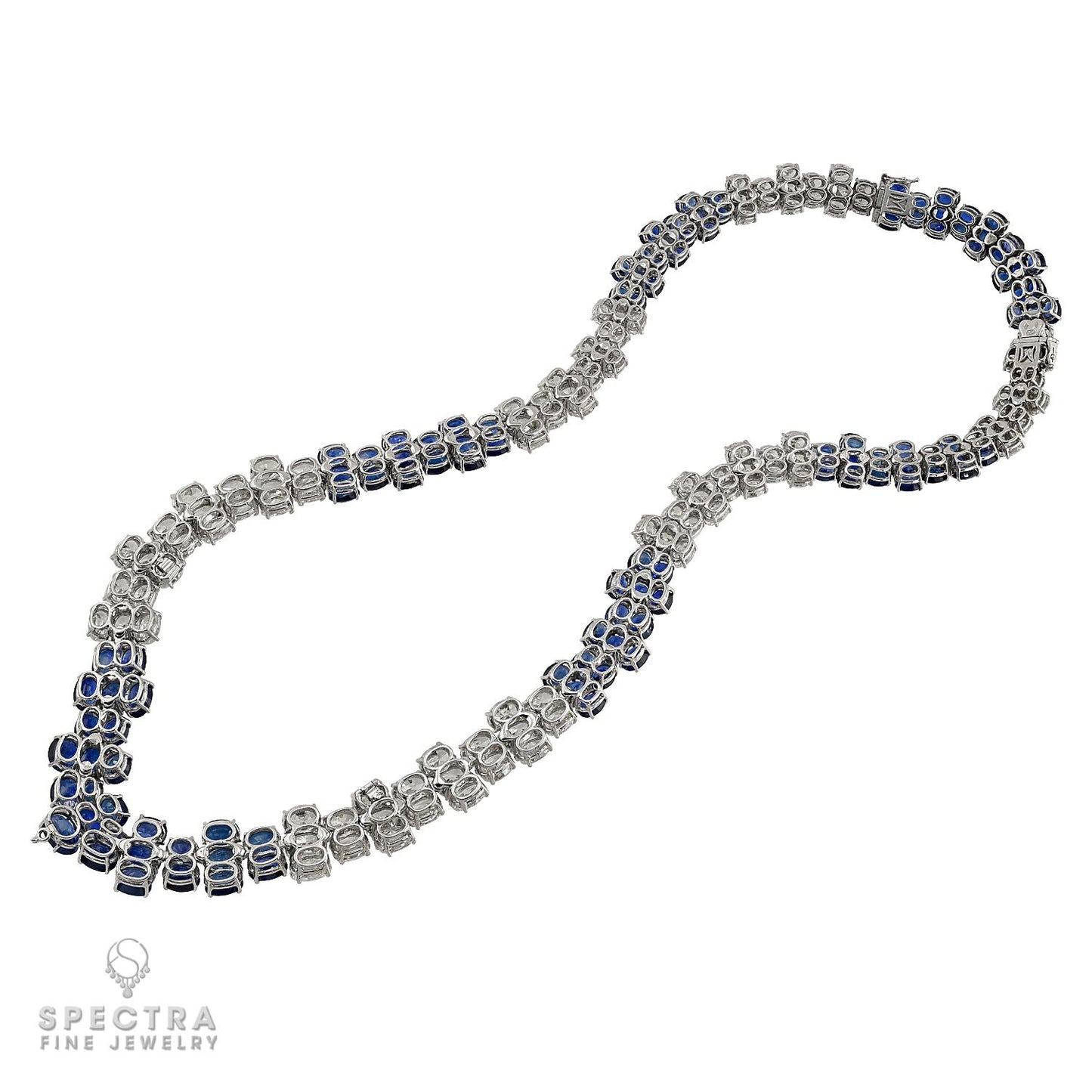 150 cts. Oval Sapphire and 137.0 cts. Diamond Necklace