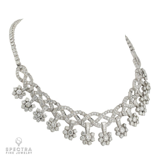 Van Cleef & Arpels Platinum Diamond Necklace, 35.00 carats