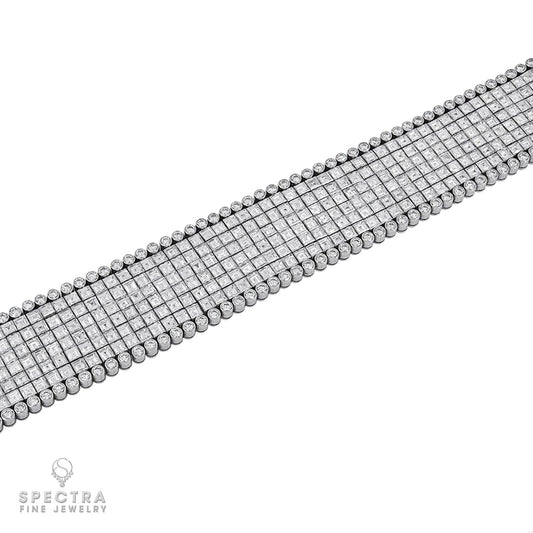 Oscar Heyman Vintage Diamond Articulated Bracelet in Platinum – Signed Jewelry