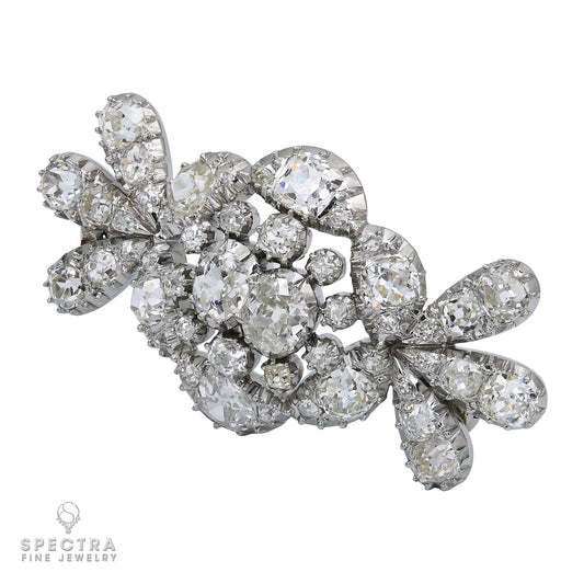 Cartier Vintage Diamond Abstract Floral Pinstem Brooch