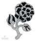 Chanel Vintage Diamond Onyx Flower Brooches Set Demi Parure Pair