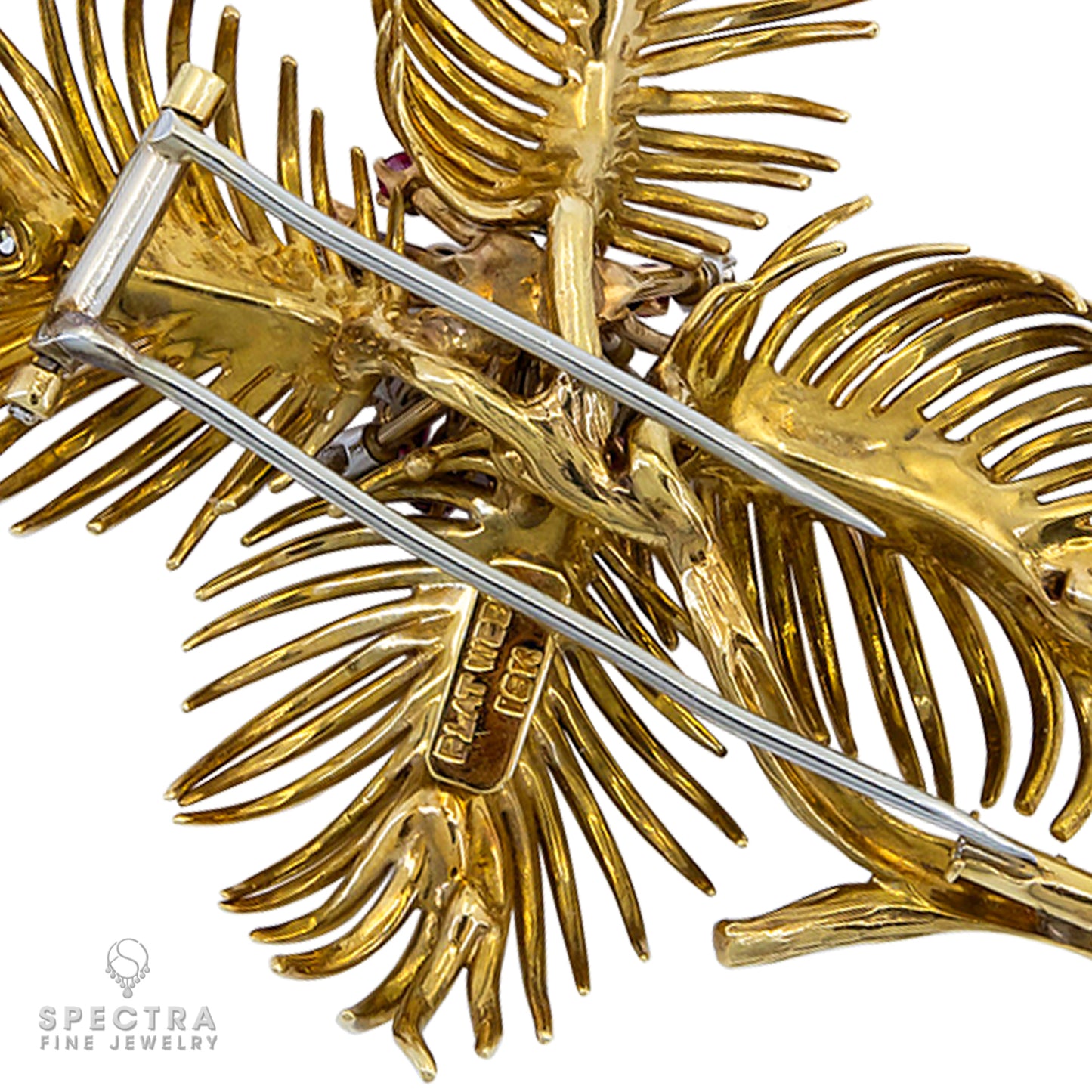 David Webb Contemporary Diamond Ruby Brooch