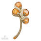 De Ambrosi Diamond Gemstone Flower Stem Brooch