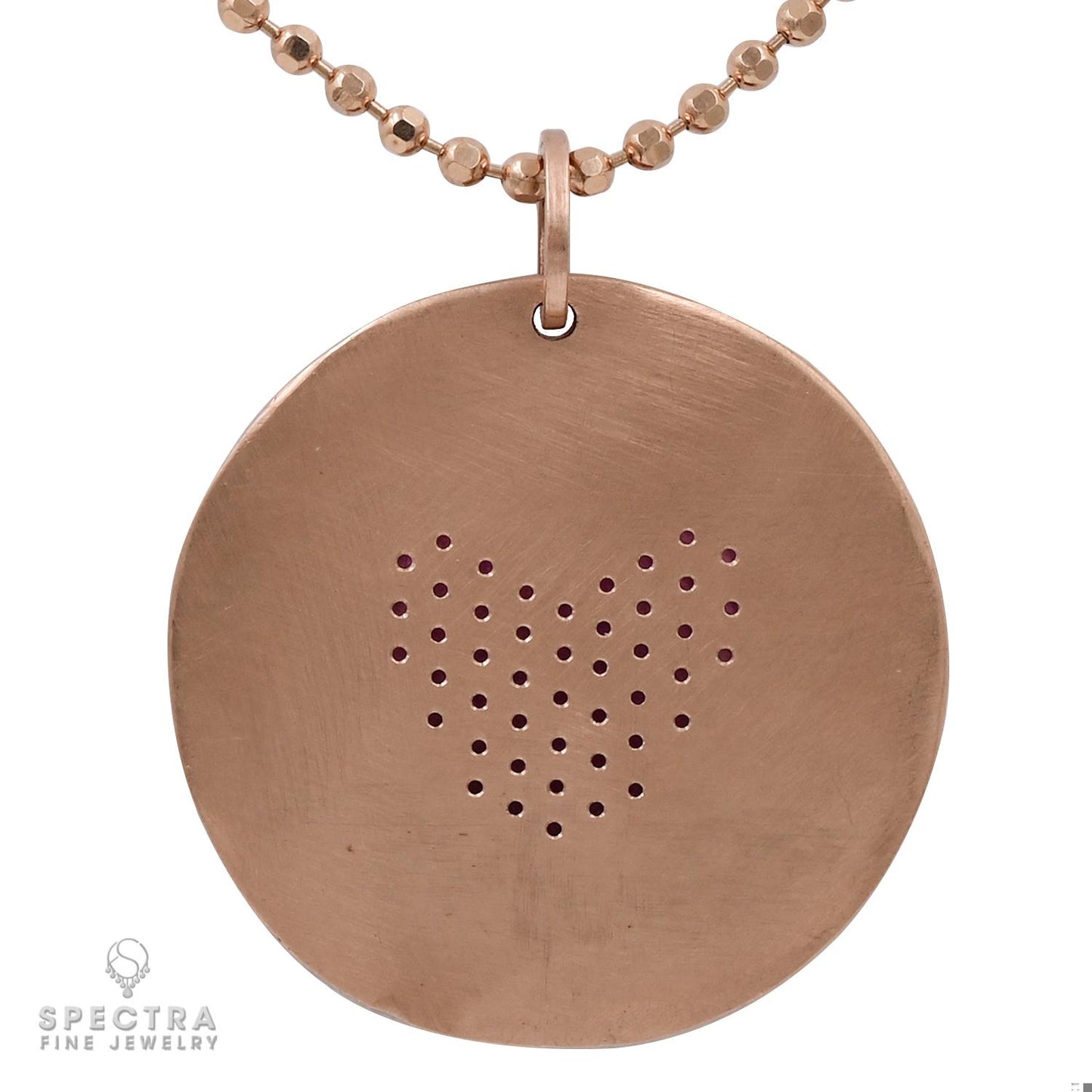 Pink Sapphire Heart Pendant Necklace | 14k Rose Gold Bead Chain