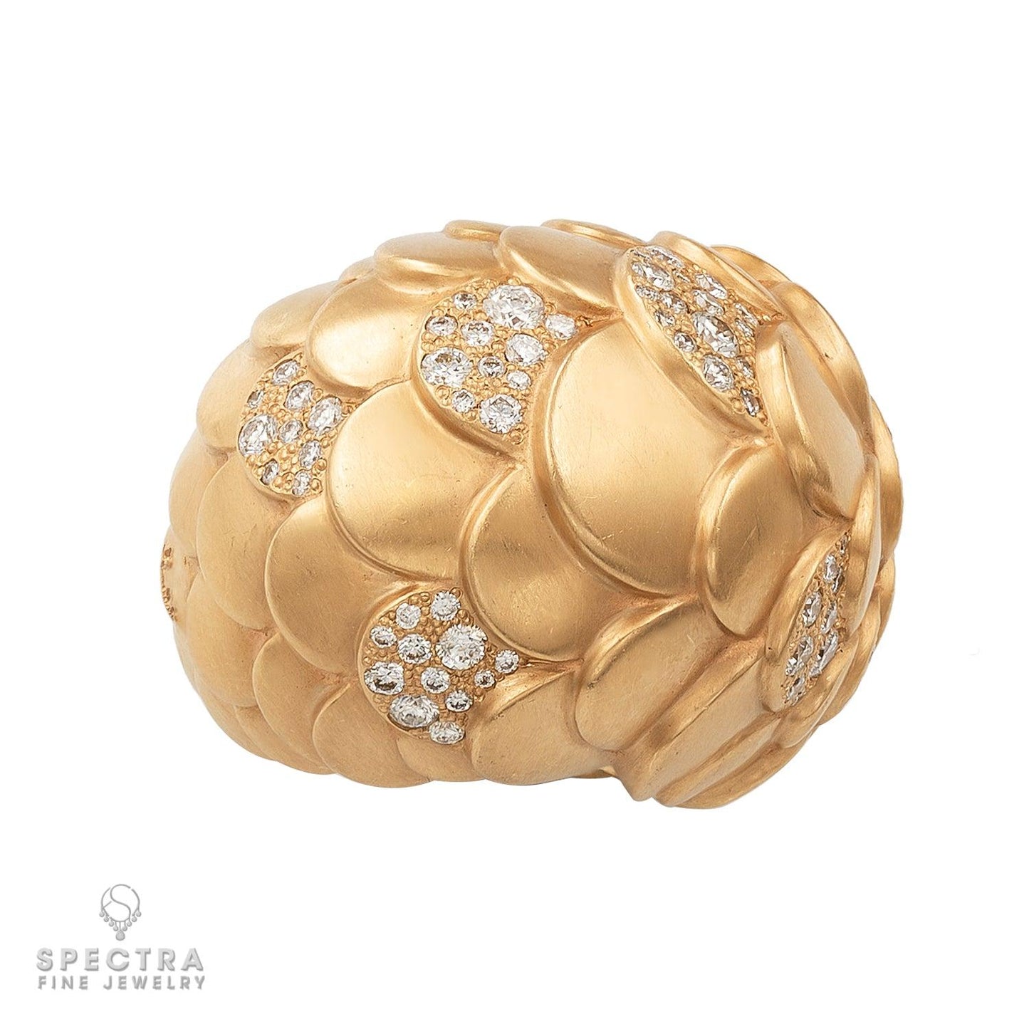 Pomellato Diamond 18K Rose Gold Bombé Cocktail Ring
