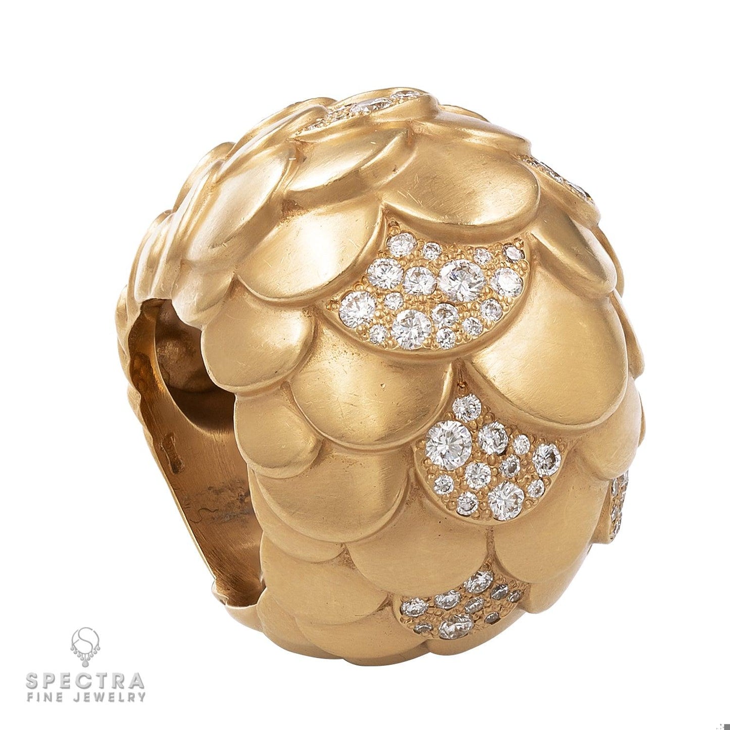 Pomellato Diamond 18K Rose Gold Bombé Cocktail Ring