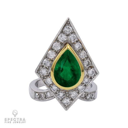 Spectra Fine Jewelry 3.0 ct. Emerald Diamond Pyramid Cocktail Ring