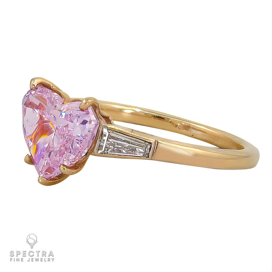 Cartier Pink Heart Diamond Dinner Engagement Ring 2.02 ct.