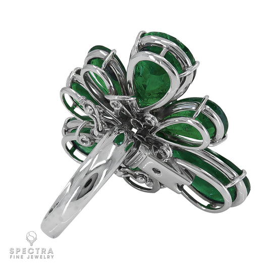 Spectra Fine Jewelry Colombian Emerald Convertible Cluster Ring Pendant