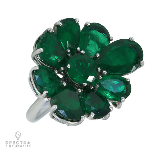 Spectra Fine Jewelry 17.32 cts. Colombian Emerald Convertible Cluster Ring Pendant