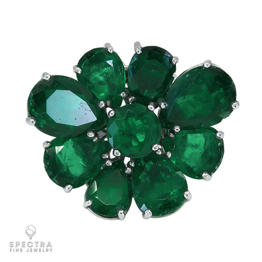 Spectra Fine Jewelry 17.32 cts. Colombian Emerald Convertible Cluster Ring Pendant