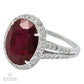 Spectra Fine Jewelry 6.16 cts. Unheated Ruby Diamond Halo Cocktail Engagement Ring
