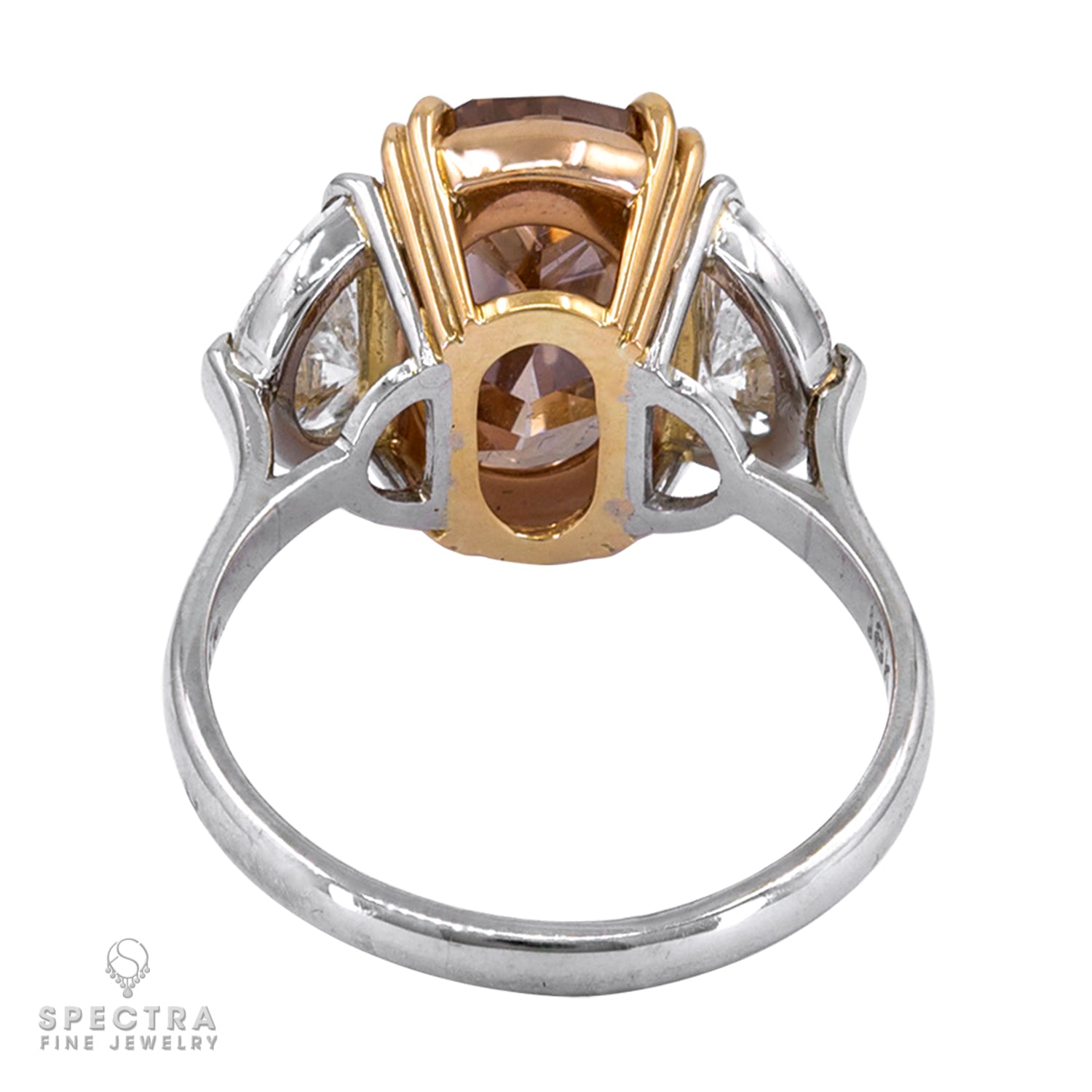 Spectra Fine Jewelry Colored Diamond and Diamond Ring with Fancy Brown-Orange Center Stone