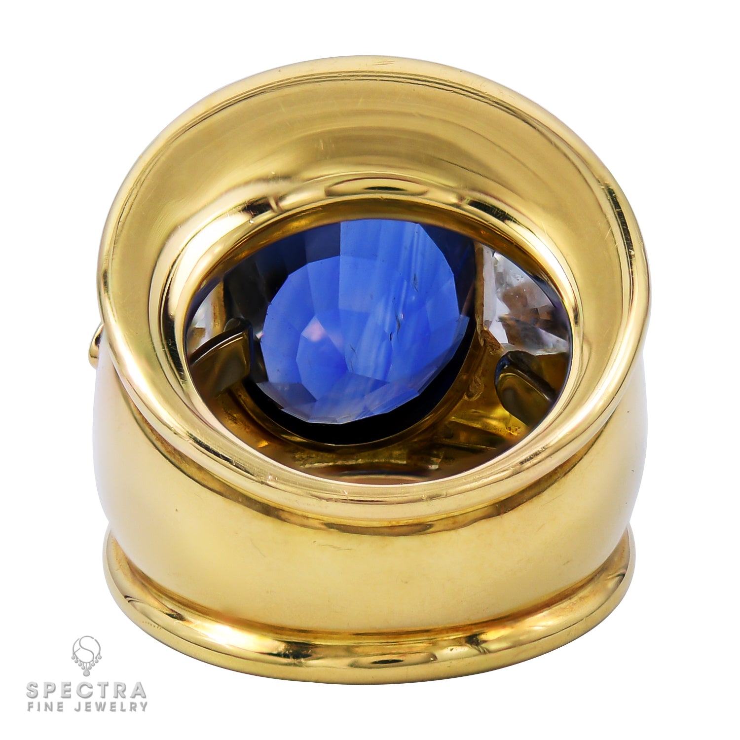 David Webb 17.65 ct. Ceylon Sapphire Diamond Three-Stone Cocktail Ring