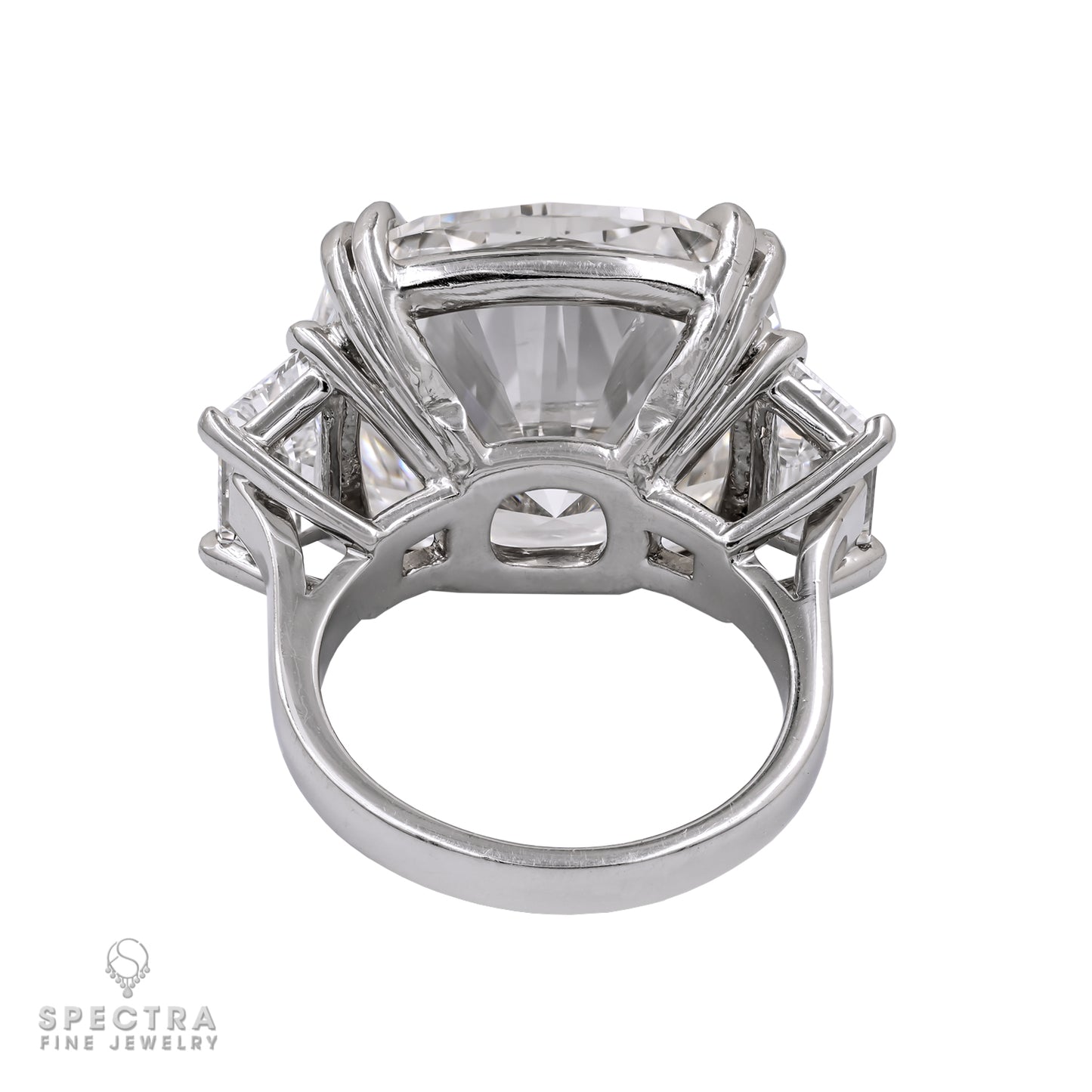 GIA Certified 22.62ct Cushion Diamond Platinum Ring