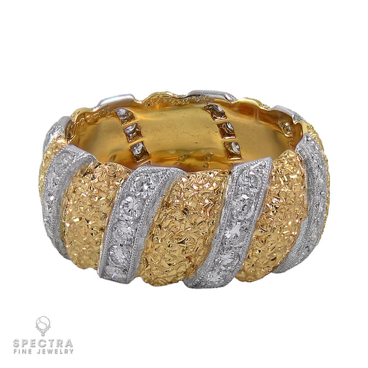 Buccellati Contemporary Diamond Band Ring in 18kt Yellow Gold