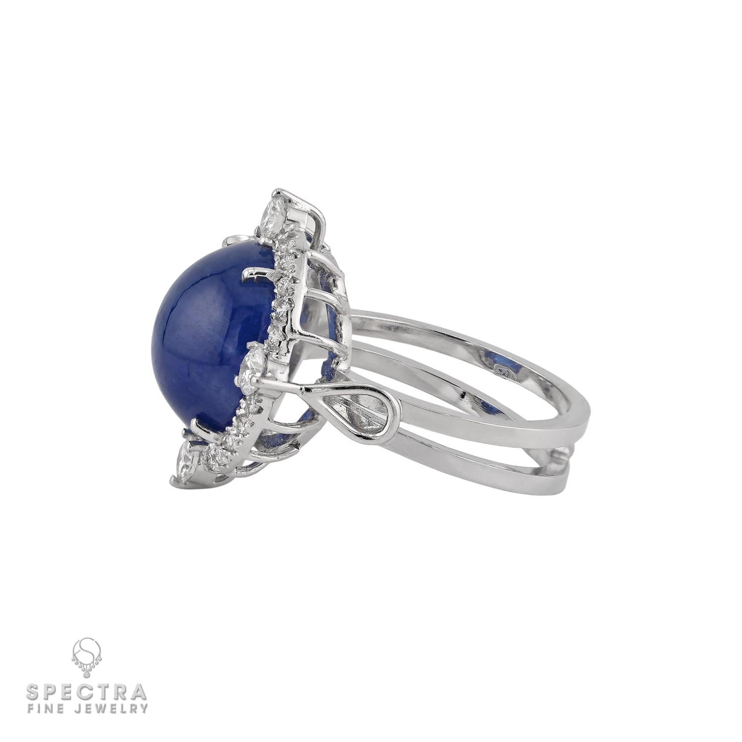 10.25 ct. Sapphire Diamond 18k White Gold Ring